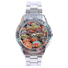 Art Background Bowl Ceramic Color Stainless Steel Analogue Watch