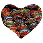 Art Background Bowl Ceramic Color Large 19  Premium Heart Shape Cushions Back