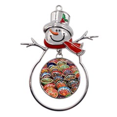 Art Background Bowl Ceramic Color Metal Snowman Ornament