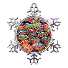 Art Background Bowl Ceramic Color Metal Large Snowflake Ornament