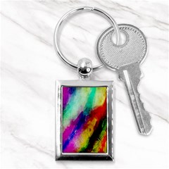 Colorful Abstract Paint Splats Background Key Chain (Rectangle)