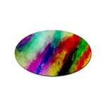 Colorful Abstract Paint Splats Background Sticker Oval (100 pack) Front