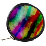 Colorful Abstract Paint Splats Background Mini Makeup Bag Back