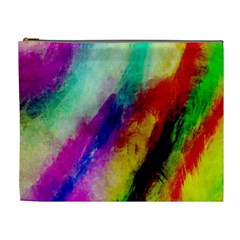 Colorful Abstract Paint Splats Background Cosmetic Bag (xl)