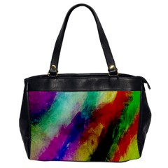 Colorful Abstract Paint Splats Background Oversize Office Handbag