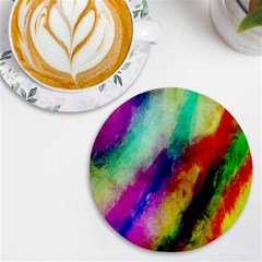 Colorful Abstract Paint Splats Background Uv Print Round Tile Coaster