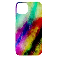 Colorful Abstract Paint Splats Background Iphone 14 Plus Black Uv Print Case by Proyonanggan