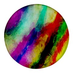 Colorful Abstract Paint Splats Background Round Glass Fridge Magnet (4 Pack) by Proyonanggan