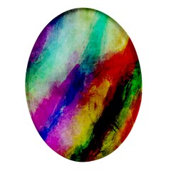 Colorful Abstract Paint Splats Background Oval Glass Fridge Magnet (4 Pack) by Proyonanggan