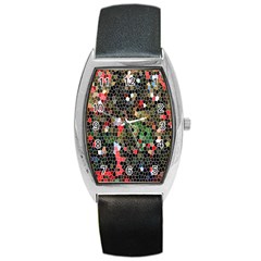 Colorful Abstract Background Barrel Style Metal Watch