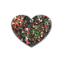 Colorful Abstract Background Rubber Heart Coaster (4 Pack)