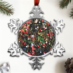 Colorful Abstract Background Metal Small Snowflake Ornament by Proyonanggan