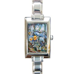 Colorful Aquatic Life Wall Mural Rectangle Italian Charm Watch by Proyonanggan