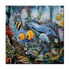 Colorful Aquatic Life Wall Mural Tile Coaster by Proyonanggan