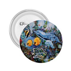 Colorful Aquatic Life Wall Mural 2 25  Buttons by Proyonanggan