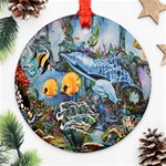 Colorful Aquatic Life Wall Mural Ornament (Round) Front