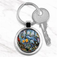 Colorful Aquatic Life Wall Mural Key Chain (round) by Proyonanggan