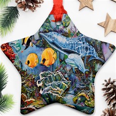 Colorful Aquatic Life Wall Mural Star Ornament (two Sides)