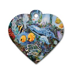 Colorful Aquatic Life Wall Mural Dog Tag Heart (one Side) by Proyonanggan