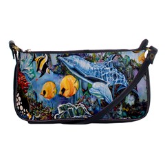 Colorful Aquatic Life Wall Mural Shoulder Clutch Bag by Proyonanggan