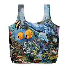 Colorful Aquatic Life Wall Mural Full Print Recycle Bag (l) by Proyonanggan