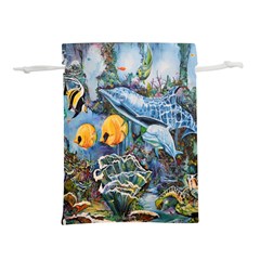 Colorful Aquatic Life Wall Mural Lightweight Drawstring Pouch (l)