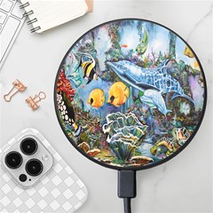 Colorful Aquatic Life Wall Mural Wireless Fast Charger(black) by Proyonanggan