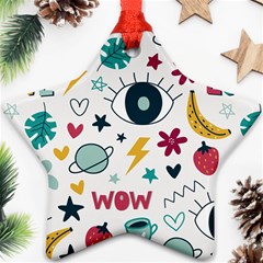 Love Pattern Star Ornament (two Sides)