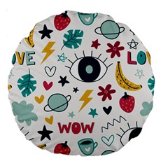 Love Pattern Large 18  Premium Round Cushions