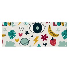 Love Pattern Banner And Sign 8  X 3  by Proyonanggan