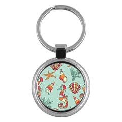 Seahorse Seashell Starfish Shell Key Chain (Round)