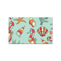 Seahorse Seashell Starfish Shell Sticker Rectangular (100 pack)