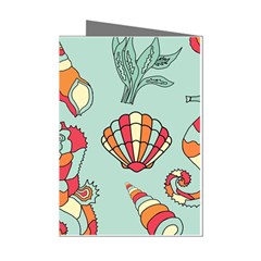 Seahorse Seashell Starfish Shell Mini Greeting Cards (Pkg of 8)