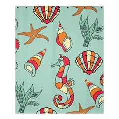 Seahorse Seashell Starfish Shell Shower Curtain 60  x 72  (Medium) 