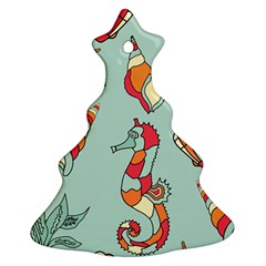 Seahorse Seashell Starfish Shell Christmas Tree Ornament (two Sides) by Proyonanggan