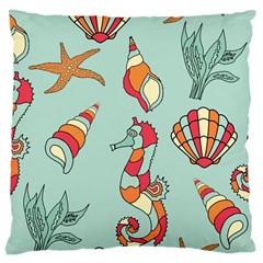 Seahorse Seashell Starfish Shell Large Cushion Case (One Side)