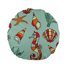 Seahorse Seashell Starfish Shell Standard 15  Premium Round Cushions