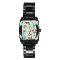 Seahorse Seashell Starfish Shell Stainless Steel Barrel Watch