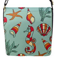 Seahorse Seashell Starfish Shell Flap Closure Messenger Bag (S)