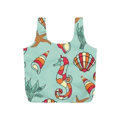 Seahorse Seashell Starfish Shell Full Print Recycle Bag (s) by Proyonanggan