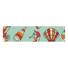 Seahorse Seashell Starfish Shell Banner and Sign 4  x 1 