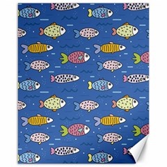 Sea Fish Blue Submarine Animal Canvas 16  X 20 