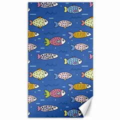 Sea Fish Blue Submarine Animal Canvas 40  X 72  by Proyonanggan