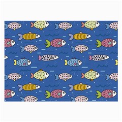 Sea Fish Blue Submarine Animal Large Glasses Cloth (2 Sides)