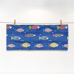 Sea Fish Blue Submarine Animal Hand Towel by Proyonanggan