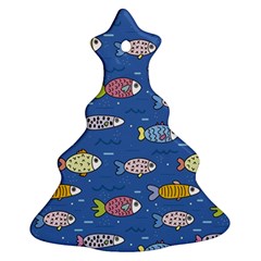 Sea Fish Blue Submarine Animal Ornament (christmas Tree)  by Proyonanggan