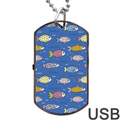 Sea Fish Blue Submarine Animal Dog Tag Usb Flash (one Side)