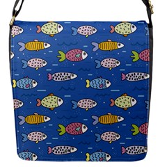 Sea Fish Blue Submarine Animal Flap Closure Messenger Bag (s) by Proyonanggan