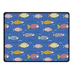 Sea Fish Blue Submarine Animal Two Sides Fleece Blanket (small) by Proyonanggan