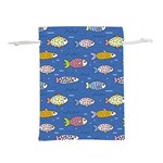 Sea Fish Blue Submarine Animal Lightweight Drawstring Pouch (M) Front